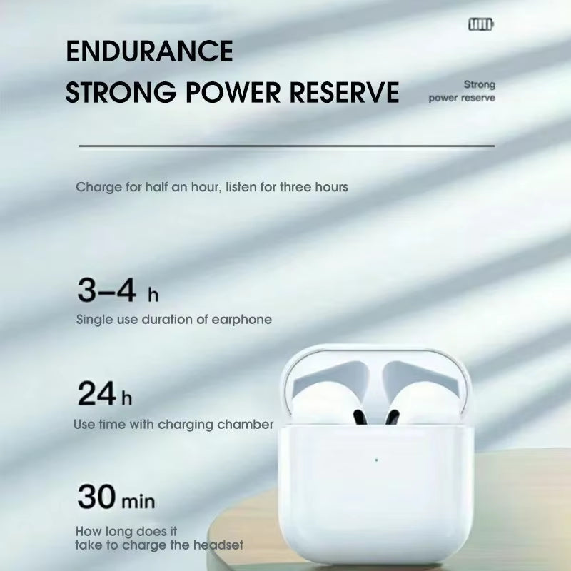 Pro 4 TWS Wireless Bluetooth 5.3 Earbuds with Microphone and Waterproof Design for Xiaomi and iPhone
