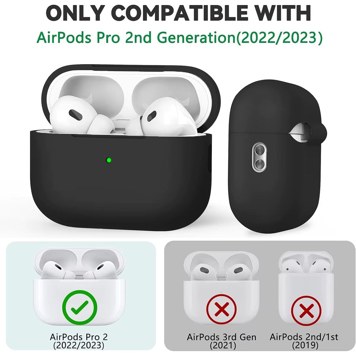 AirPods Pro Protective Silicone Case with Cleaning Kit for 1st and 2nd Generation