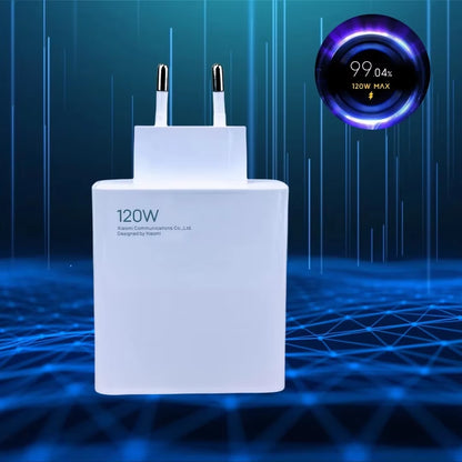 Xiaomi 120W Turbo Fast Charge Original Charger Adapter for Redmi Note 11, 12, 13 Pro Plus 5G, Mi 14, 13, 13T (EU/US) with Cable