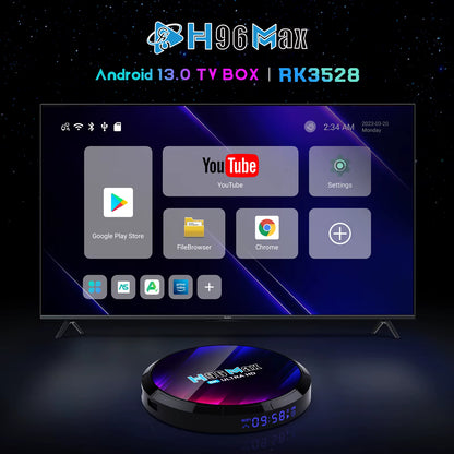 MAX RK3528 Android TV Box - 4K and 8K Video Support, Dual-Band WiFi 6, Bluetooth 5.0, Set-Top Streaming Device